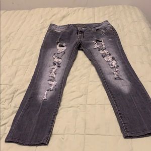 Faded Grey Ripped Jeans